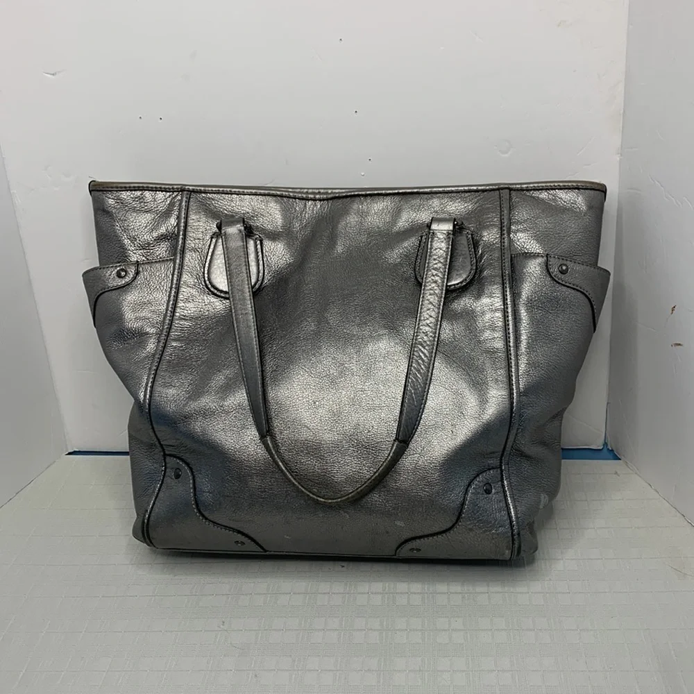 MICKIE TOTE IN GRAIN LEATHER (COACH F34039) ANTIQUE NICKEL/SILVER